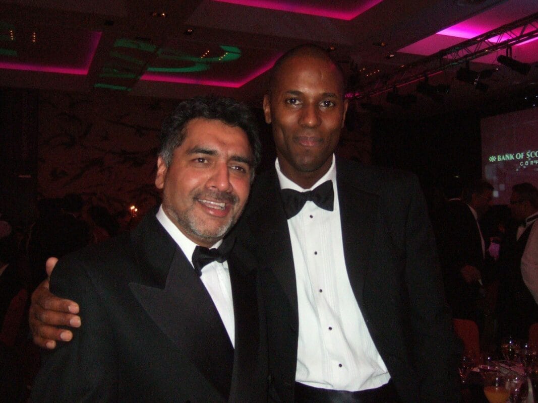 Laban Roomes and James Caan at 100 richest Asians ball